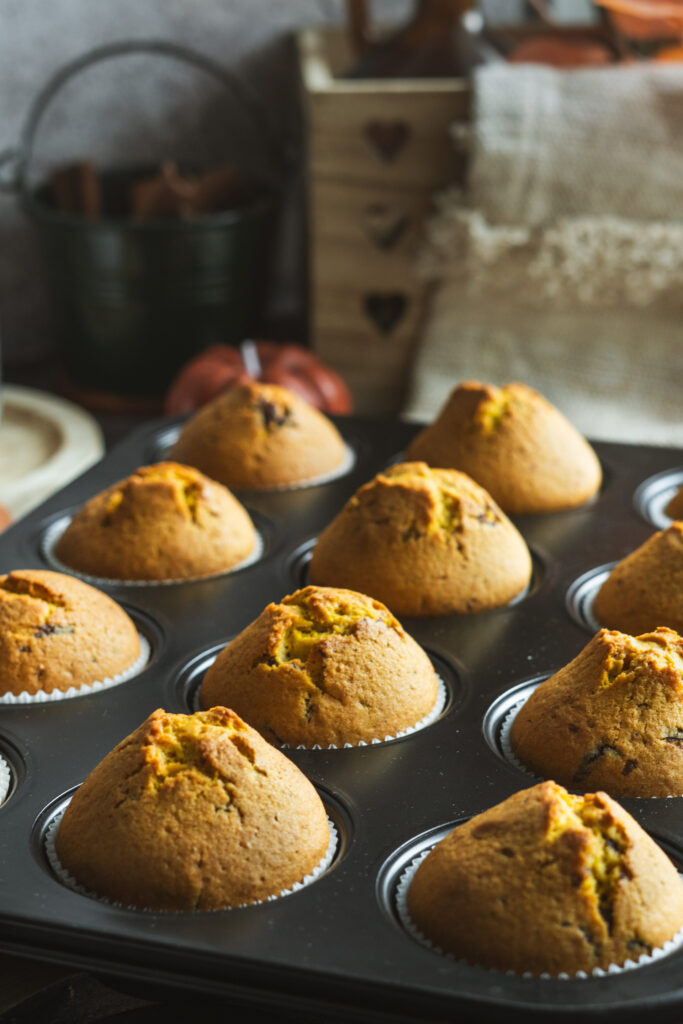 Plnené tekvicové cupcakes s čokoládovým krémom, Plnené tekvicové cupcakes s čokoládovým krémom