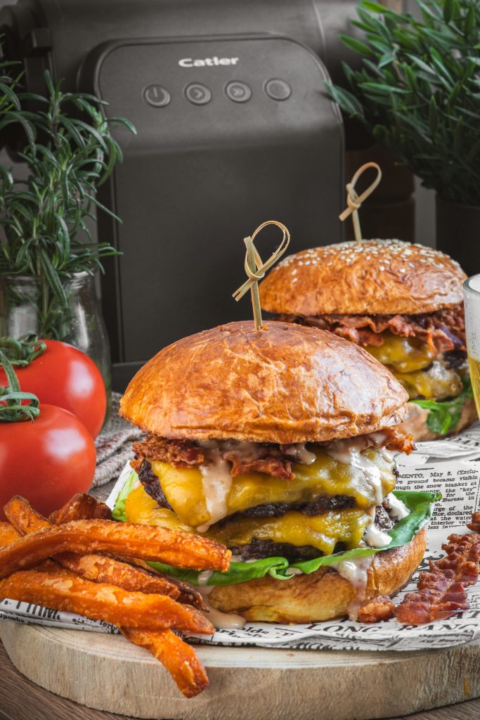 Domáci hovädzí double burger so slaninou, Domáci hovädzí double burger so slaninou